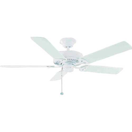 Farmington 52 in. Indoor Matte White Ceiling Fan with White/Bleached Oak Blades