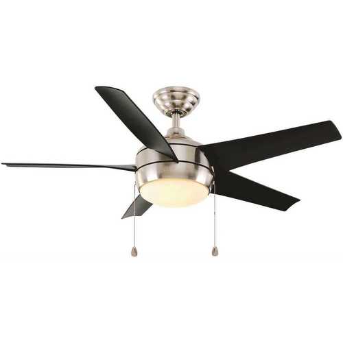 Home Decorators Collection 37565 Windward 44 in. LED Brushed Nickel Ceiling Fan with Light Kit