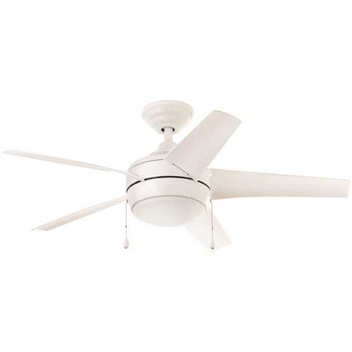 Windward 44 in. LED Indoor Matte White Ceiling Fan with Light Kit