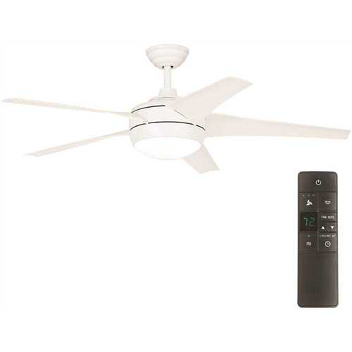 Home Decorators Collection 37662 Windward IV 52 in. Indoor Matte White Ceiling Fan with Bowl Light Kit with Matte White Blades