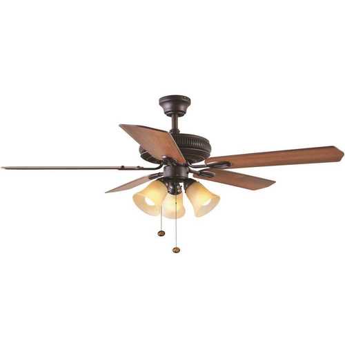 Hampton Bay AG524I-ORB Glendale 52 in. Indoor Oil Rubbed Bronze Ceiling Fan with Light Kit