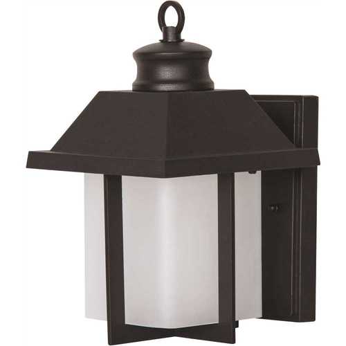 Black Outdoor Integrated LED Wall Lantern Sconce