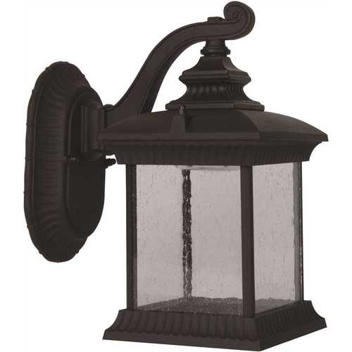 9-Watt Black Outdoor Integrated LED Wall Mount Sconce
