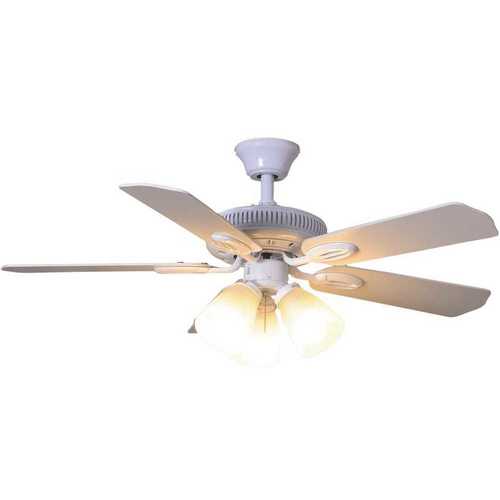 Glendale 42 in. Indoor White Ceiling Fan with Light Kit