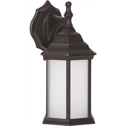 Black Outdoor Integrated LED Wall Lantern Sconce