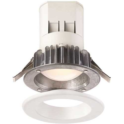 Easy Up 4 in. Remodel Canless Integrated LED Recessed Light Kit with Magnetic White Trim
