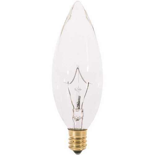 Satco A3683 40-Watt BA9.5 Candelabra Base Decorative Incandescent Light Bulb in Warm White - pack of 25