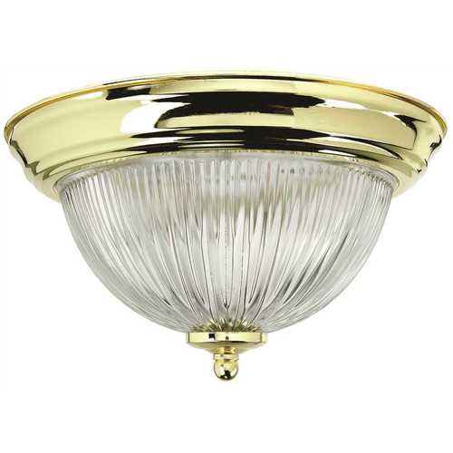 Monument 2487024 Halophane Dome 11-3/8 in. Ceiling in Fixture Polished Brass Uses One 60-Watt Incandescent Medium Base Lamps