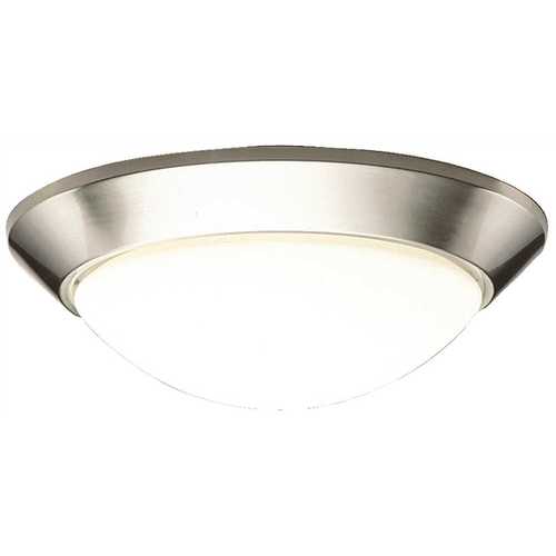 16-1/2 in. x 5-5/8 in. Led Flush Mount Ceiling in Fixture Brushed Nickel 22-Watt Led Integrated