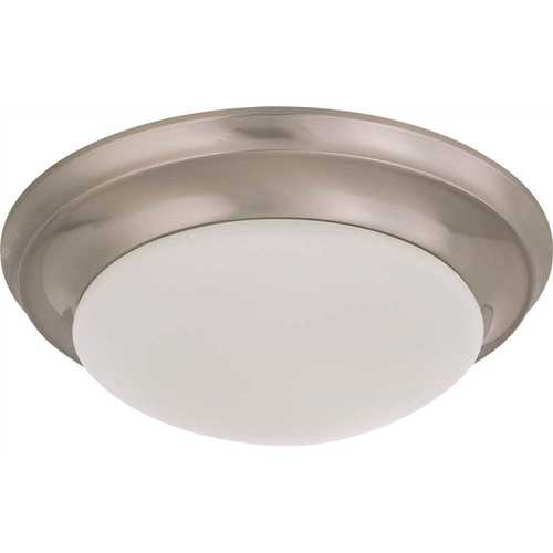 Elektra 1-Light Brushed Nickel Flushmount with Frosted Glass