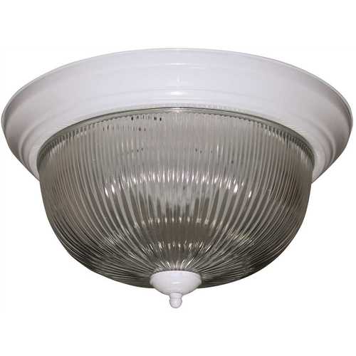 Monument 2487027 Halophane Dome 13-1/2 in. Ceiling in Fixture White Uses Two 60-Watt Incandescent Medium Base Lamps