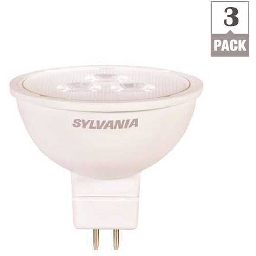 LED Bulb, Track/Recessed, MR16 Lamp, 35 W Equivalent, GU5.3 Lamp Base, Clear, Warm White Light - pack of 3