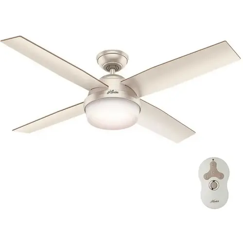 Dempsey 52 in. LED Indoor/Outdoor Matte Nickel Ceiling Fan with Light and Remote Multi-Colored