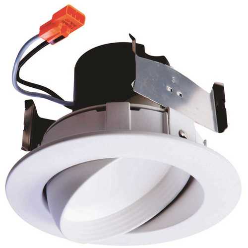 4 in. White Integrated LED Recessed Adjustable Gimbal Trim