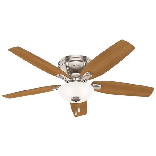 Kenbridge 52 in. LED Low Profile Indoor Brushed Nickel Ceiling Fan with Light Kit Brown