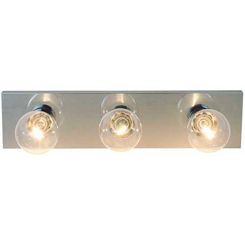 18 in. Vanity Lighting Strip in Brushed Nickel Uses Three 60-Watt Incandescent G25 Medium Base Lamps