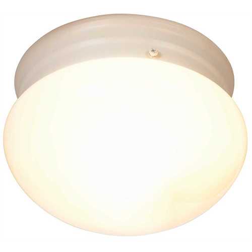 7-1/2 in. Decorative Ceiling in Fixture White Uses One 60-Watt Incandescent Medium Base Lamp