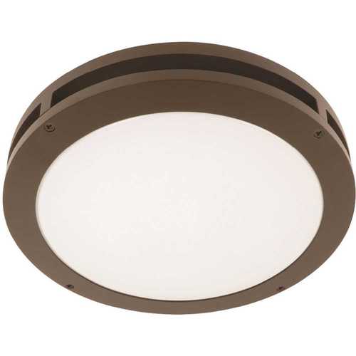13 in. 18.5-Watt Bronze Non-Dimmable Integrated LED Outdoor Security Flush Mount Ceiling Canopy Light - pack of 3