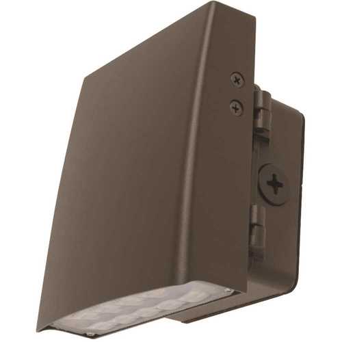6 in. 12-Watt Bronze Outdoor Security Commercial Grade Adjustable Head Integrated LED Wall Pack Light