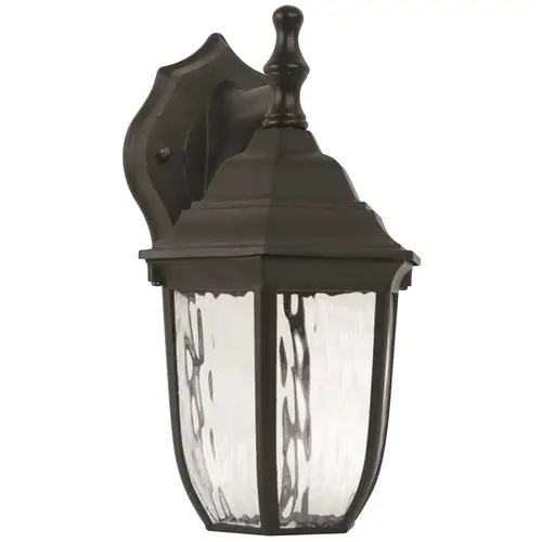 6-Watt Black Integrated LED Outdoor Wall Mount Lantern Sconce