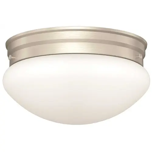 Monument 2498705 Brushed Nickel Integrated LED Flushmount with White Opal Glass Shade