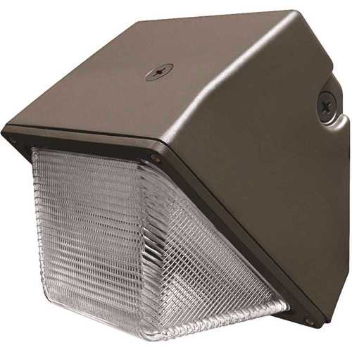8.5 in. 30-Watt Equivalent Integrated LED Bronze Outdoor Wall Pack Light Commercial Security