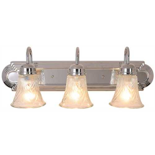 Monument 671735 24 in. 3-Light Chrome Vanity Light with Clear Glass