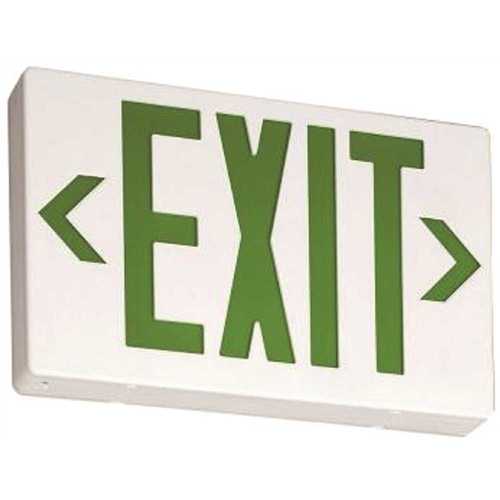 Contractor Select EXG Series 120/277-Volt Integrated LED White and Green Exit Sign W/ Back Up Battery Color/Finish Family