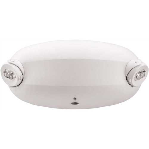 Contractor Select ELM 120/277-Volt Integrated LED White Emergency Light Fixture with Battery Color/Finish Family