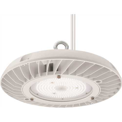 Lithonia Lighting JEBL 18L 50K 80CRI WH Contractor Select JEBL Series 13 in. 250-Watt Equivalent Integrated LED Dimmable White High Bay Light Fixture, 5000K