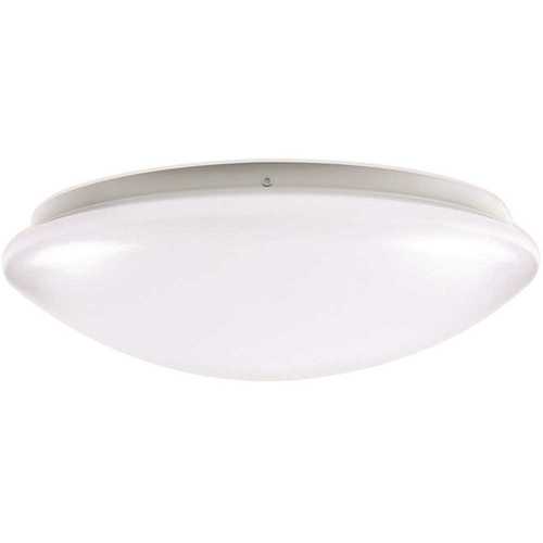 14 in. White Integrated LED Selectable CCT Round Flush Mount Light