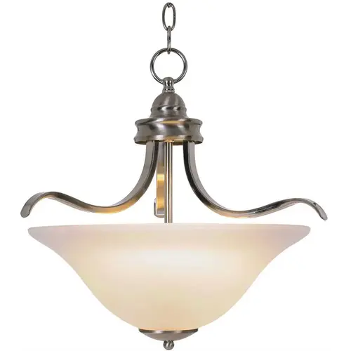 3-Light Brushed Nickel Pendant with Frosted Glass