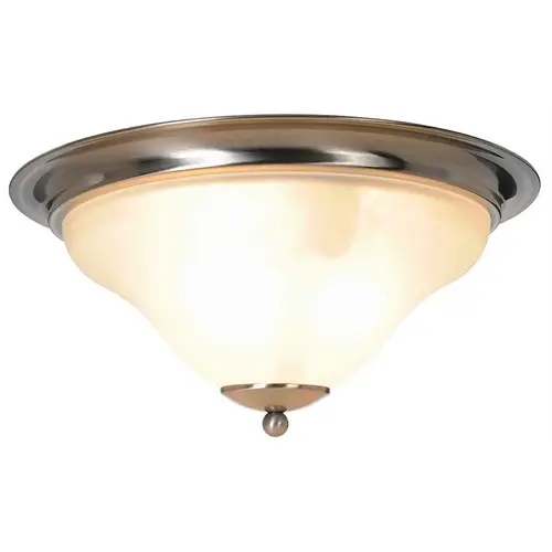 16 in. Flush Mount Ceiling in Fixture Brushed Nickel Uses Three 60-Watt Incandescent Medium Base Lamp