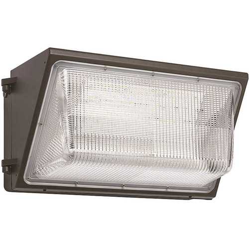 400-Watt Equivalent Integrated LED Bronze 18 in. Outdoor Wall Pack Light 5000K Photocell Compatible 10,000 Lumens