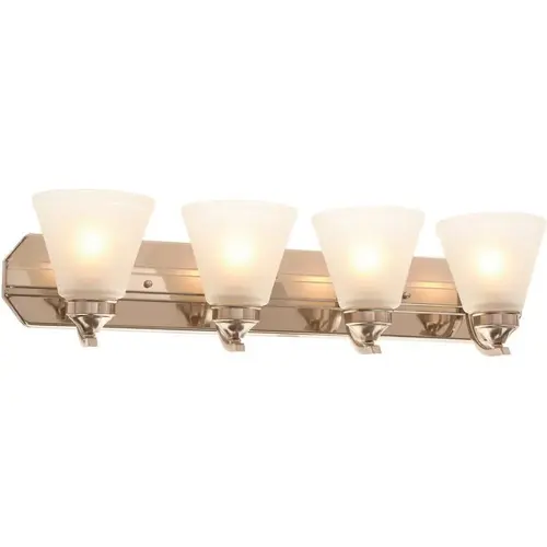 Tavish 4-Light Brushed Nickel Vanity Light with Frosted Shades Color/Finish Family