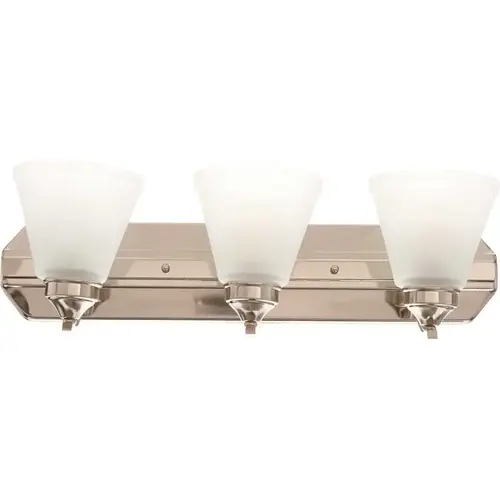 Tavish 3-Light Brushed Nickel Vanity Light with Frosted Shades Color/Finish Family