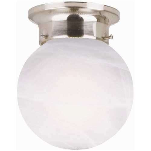 Design House 511592 Millbridge 1-Light Satin Nickel Round Ceiling Semi Flush Mount Light Color/Finish Family