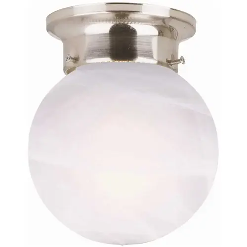 Millbridge 1-Light Satin Nickel Round Ceiling Semi Flush Mount Light Color/Finish Family