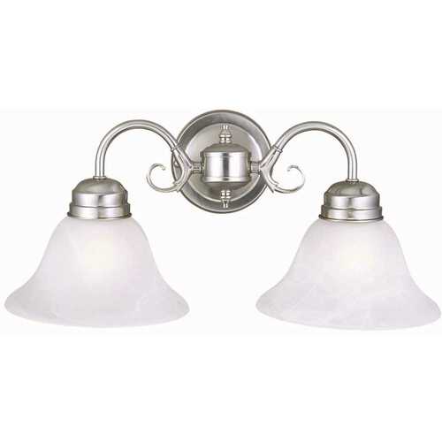 Design House 511600 Millbridge 2-Light Satin Nickel Sconce with Alabaster Glass Shade Color/Finish Family