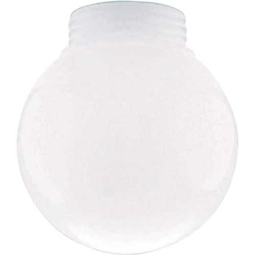 6 in. White Glass Threaded Neck Globe with 3-1/4 in. Thread