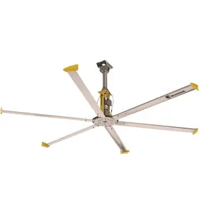 4900 14 ft. Indoor Silver and Yellow Aluminum Shop Ceiling Fan with Wall Control 4900 14 ft. Indoor Silver and Yellow Aluminum Shop Ceiling Fan with Wall Control