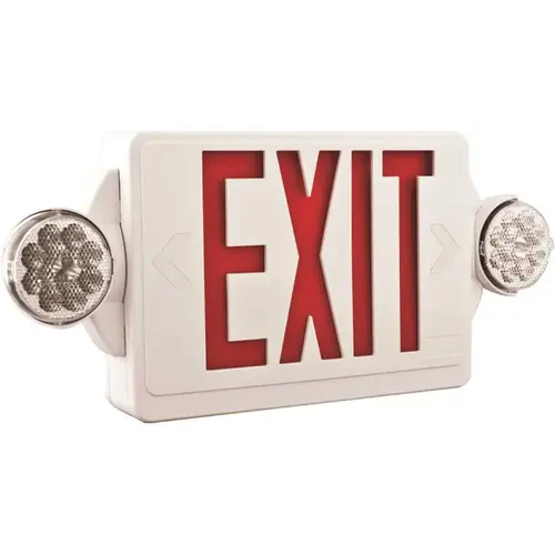 Contractor Select LHQM 120-Volt/277-Volt Integrated LED White Exit Emergency Combo High Output with 9.6-Volt Battery Color/Finish Family