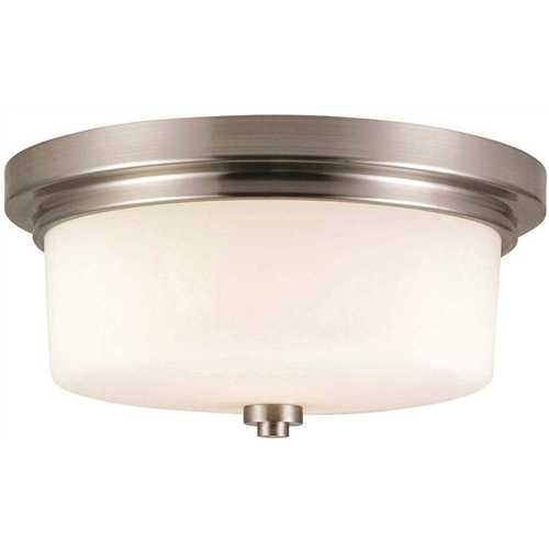 Aubrey 2-Light Satin Nickel Ceiling Mount Light Color/Finish Family