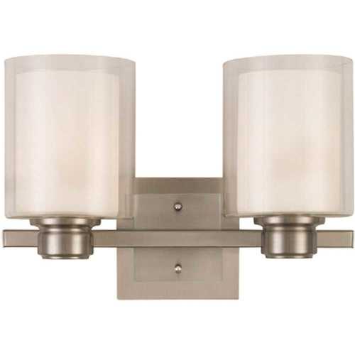 Oslo 2-Light Satin Nickel Indoor Bath or Vanity Light Color/Finish Family