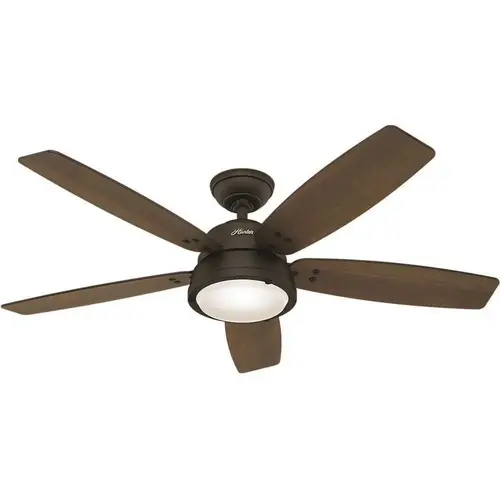 Hunter 59040 Channelside 52 in. LED Indoor/Outdoor Noble Bronze Ceiling Fan with Remote Control Brown