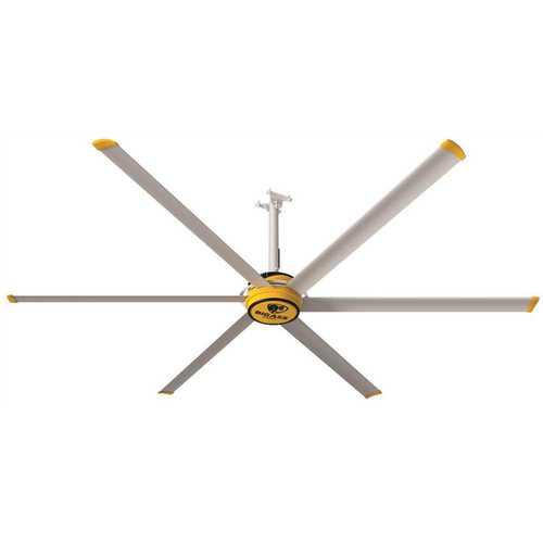 Big Ass Fans F-ES2-1001S34 3025 10 ft. Indoor Yellow and Silver Aluminum Shop Ceiling Fan with Wall Control