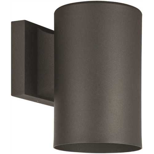 1-Light Black LED Outdoor Cylinder Light Wall Sconce