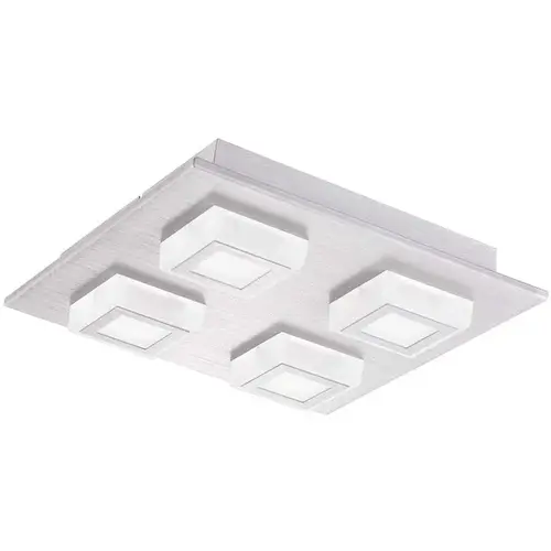 Masiano 10.625 in. W 4-Light Brushed Aluminum Integrated LED Semi-Flush Mount Light with White Shades Color/Finish Family