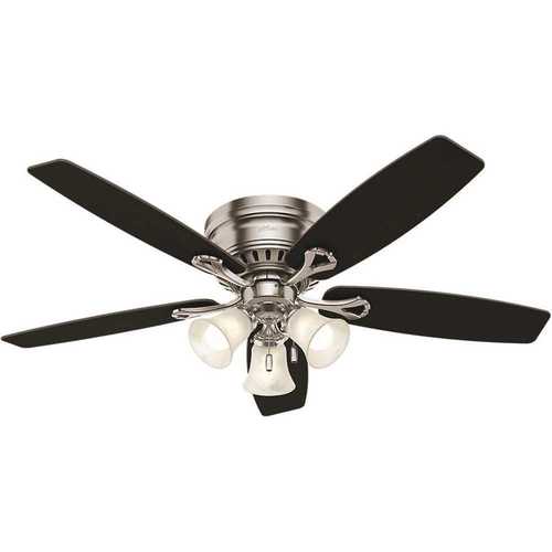 Hunter 52125 Oakhurst 52 in. LED Indoor Low Profile Brushed Nickel Ceiling Fan with Light Kit