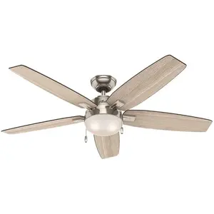 Antero 54 in. LED Indoor Brushed Nickel Ceiling Fan with Light